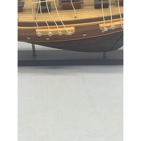 sail ship wood figurine display boat collectable 14x13" brown white latter's REA - Picture 7 of 16